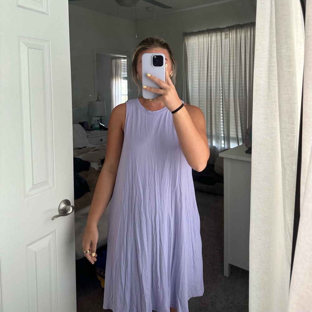 purple dress with pockets